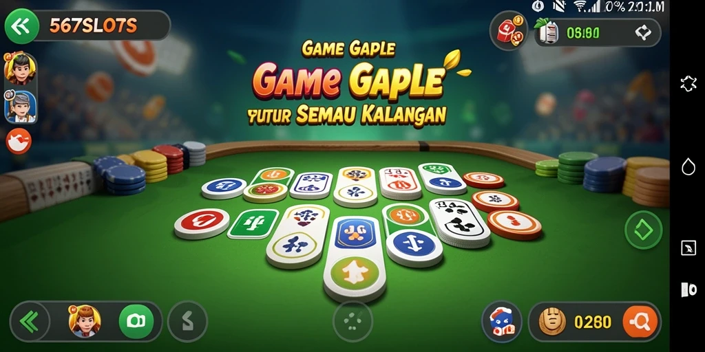 Tampilan gameplay menarik di 567SLOTS dengan suasana Gaple.