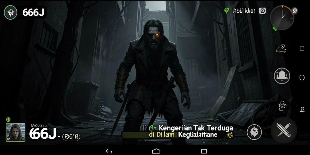 Gameplay menegangkan dari game horor 666J dengan suasana mencekam.