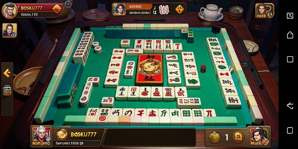 Screenshot utama BOSKU777 menampilkan gameplay Mahjong yang menarik.