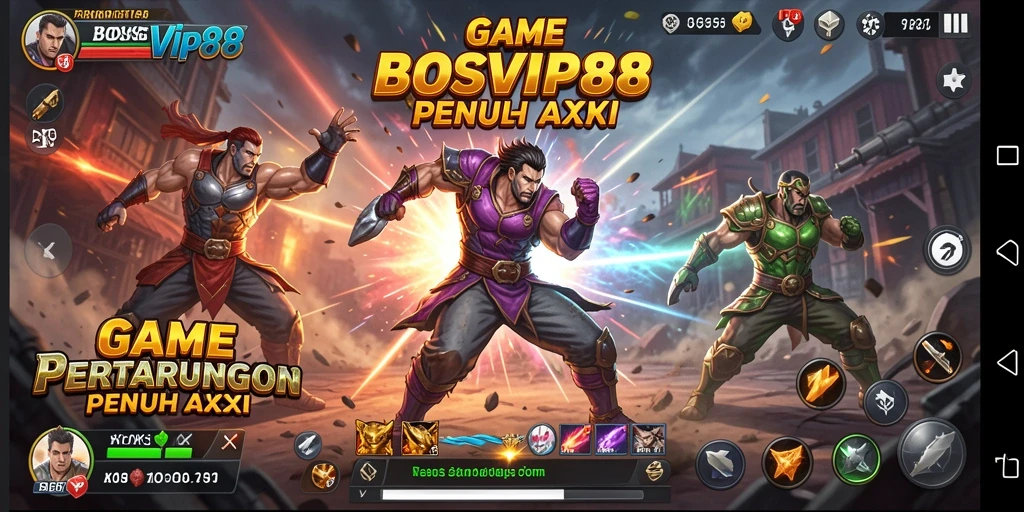 Screenshot gameplay BOSVIP88 menampilkan aksi pertarungan yang intens.