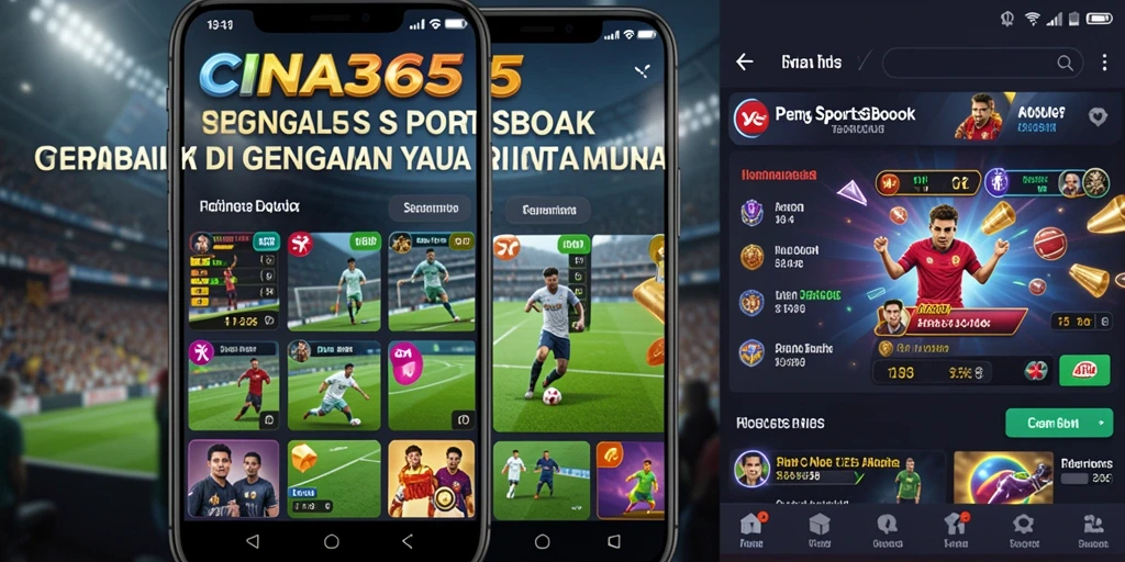 Tampilan menarik dan informatif dari aplikasi CINA365 saat memasang taruhan.