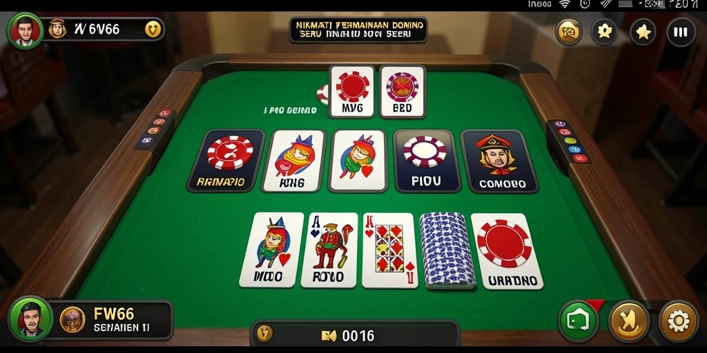 Tampilan menarik gameplay Domino FW66 dengan desain grafis modern.