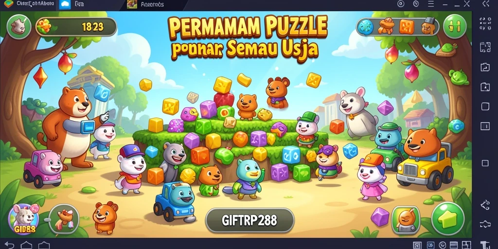 Screenshot gameplay GIFTRP288 menampilkan teka-teki yang menarik dan warna-warni.