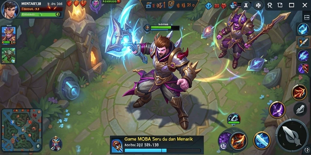 Tampilan gameplay seru di arena MOBA menciptakan pengalaman yang tak terlupakan.