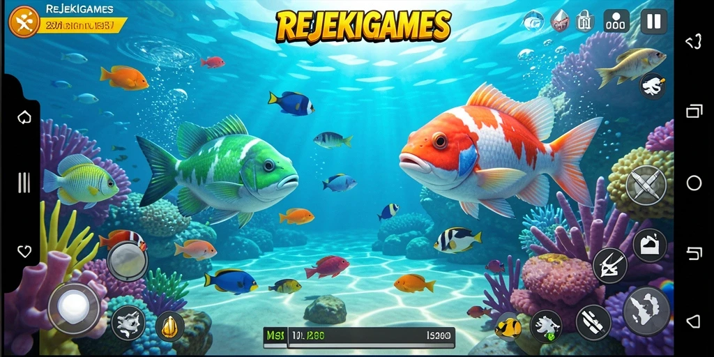 Tampilan gameplay seru menembak ikan di REJEKIGAMES.