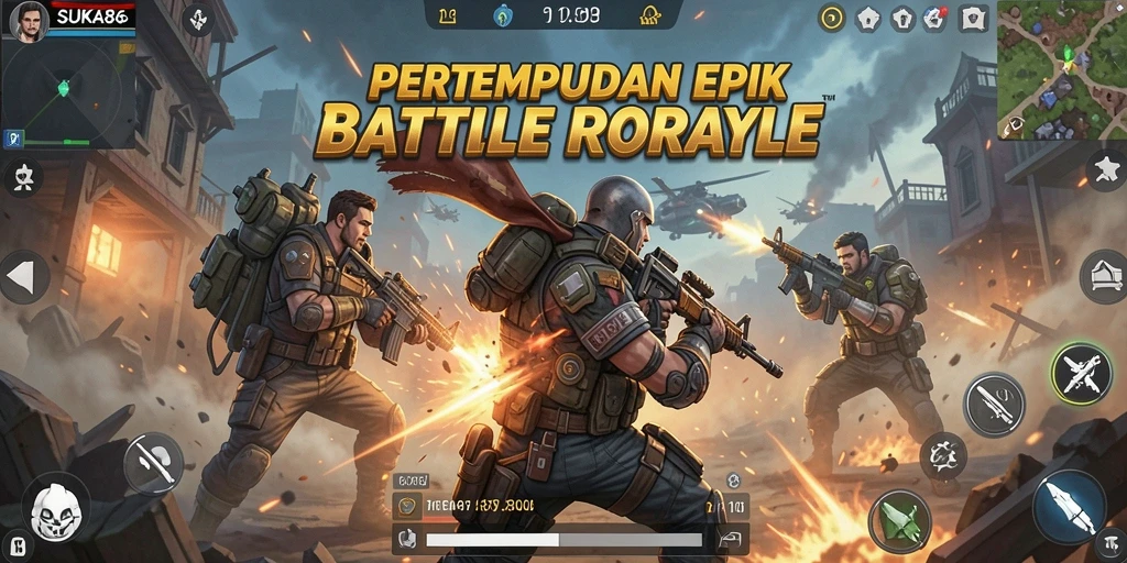Tampilan gameplay SUKA86 yang mendebarkan dalam pertarungan Battle Royale.