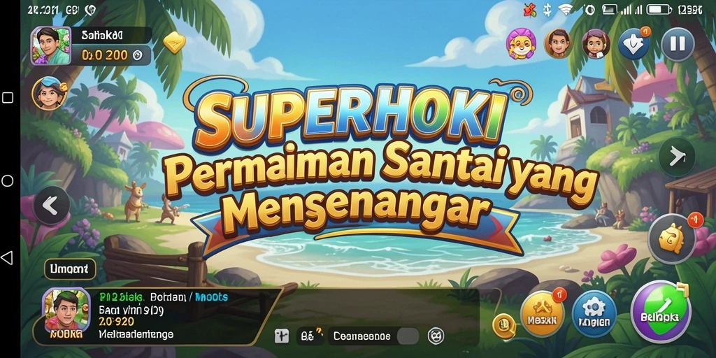 Screenshot gameplay SUPERHOKI yang penuh warna dan menyenangkan.