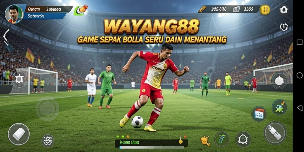 Tampilan mendebarkan dari pertandingan sepak bola di WAYANG88.